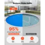 Solar Pool Cover, 5.49m Round Pool Bubble Cover, 16 Mil Pools Solar Blanket with Bubble & PE Material, Daytime Heat Absorption, 