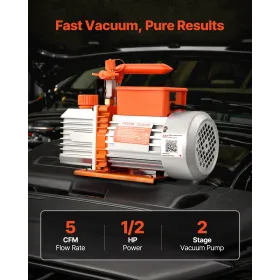 Vakuumpumpe, 5 CFM 142 L/min, HVAC To-trins roterende vinge AC