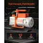 Vacuum Pump, 5 CFM 142 L/min, HVAC Two Stage Rotary Vane AC Vacuum Pump, for R134a R22 R410a Systems, 4 Pole Motor, for Automoti