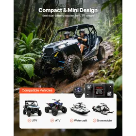 VEVOR Dual Battery Isolator Kit, 12V 80 Amp 13.3 mm² (6 AWG), Manual and Automatic VSR Voltage Sensitive Relay with Voltmeter, L