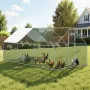 Metal Chicken Coop, 9.8x19.6x6.5 ft Large Walk-in Chicken Runs with Cover, Spire Roof Hen House Enclosure with Security Lock, Ou