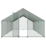 Metal Chicken Coop, 9.8x19.6x6.5 ft Large Walk-in Chicken Runs with Cover, Spire Roof Hen House Enclosure with Security Lock, Ou