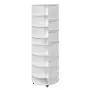 7 Tier Rotating Shoe Rack Tower with Adjustable Shelves, Movable 360° Spinning Carousel Display with Wheels, Lazy Susan Organize