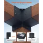 Pergola Bracket Kit, 4x4 Inch (Inner Size 92 x 92 mm), 4 Pcs 3-Way Heavy Duty Corner Bracket Woodworks DIY Post Base Kit, Easy I