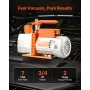 Vacuum Pump, 7 CFM 198 L/min, HVAC Two Stage Rotary Vane AC Vacuum Pump, for R134a R22 R410a R1234YF R32, 4 Pole Motor, for Auto
