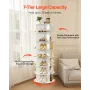 7 Tiers Rotating Shoe Rack Tower with Wheels, Movable 360° Spinning Carousel Display, Lazy Susan Organizer Closet Shelf for Livi