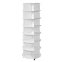 7 Tiers Rotating Shoe Rack Tower with Wheels, Movable 360° Spinning Carousel Display, Lazy Susan Organizer Closet Shelf for Livi