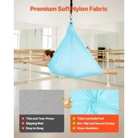 Aerial Yoga Hammock, Maximum 136.07 kg Load Aerial Silk, Yoga Swing with Nylon Fabric, Daisy Rope, PE Zipper Bag, Gymnastics Swi