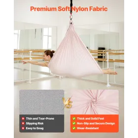 Aerial Yoga Hammock, 136.07 kg Load Aerial Silk, Yoga Swing with Nylon Fabric, PE Zipper Bag for Parent-Child Interaction, Stren