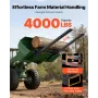 Pallet Forks, 1814 kg Clamp on Pallet Forks, 149 cm Total Length Heavy-Duty Tractor Fork with Adjustable Stabilizer Bar for Trac