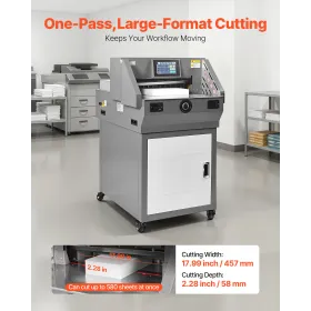 VEVOR Electric Paper Cutter, Metal Programmable Paper Cutter Machine, 457 mm Cutting Width, 58 mm Cutting Thickness, Electric Hy