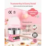 VEVOR Electric Cotton Candy Machine, 1000W Commercial Floss Maker With Cover, Commercial Cotton Candy Machine w/Stainless Steel 