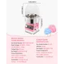 Electric Cotton Candy Machine, 1000W Commercial Floss Maker With Cover, Commercial Cotton Candy Machine w/Stainless Steel Bowl &