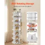 7 Tiers Rotating Shoe Rack Tower, 360° Spinning Shoe Rack, Revolving Storage Round Carousel Display, Freestanding Lazy Susan Org