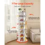 VEVOR 7 Tiers Rotating Shoe Rack Tower, 360° Spinning Shoe Rack, Revolving Storage Round Carousel Display, Freestanding Lazy Sus