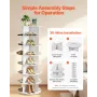 VEVOR 7 Tiers Rotating Shoe Rack Tower, 360° Spinning Shoe Rack, Revolving Storage Round Carousel Display, Freestanding Lazy Sus