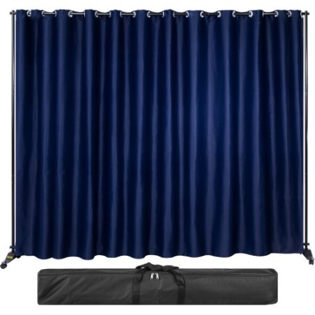 Gardindeler stativ, 8 ft x 10 ft, 4 rullende hjul Room divider kit, aluminiumslegering, blackout gardin og bærbar