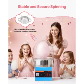 Electric Cotton Candy Machine, 1000W Commercial Floss Maker With Cover, Commercial Cotton Candy Machine w/Stainless Steel Bowl &