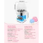 VEVOR Electric Cotton Candy Machine, 1000W Commercial Floss Maker With Cover, Commercial Cotton Candy Machine w/Stainless Steel 