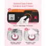 Electric Cotton Candy Machine, 1000W Electric Floss Maker With Cover, Commercial Cotton Candy Machine w/Stainless Steel Bowl & S