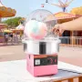 Electric Cotton Candy Machine, 1000W Electric Floss Maker With Cover, Commercial Cotton Candy Machine w/Stainless Steel Bowl & S