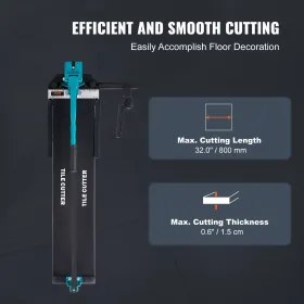 Manual Tile Cutter, 800mm, Porcelain Ceramic Tile Cutter with Tungsten Carbide Cutting Wheel, Infrared Positioning, Anti-Skid