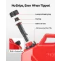 Metal Fuel Container, 20 L, Fuel Jerry Can with Spout and Comfort Handle, 6 L/min Max Flow Rate, Leakproof & Corrosion-resistant