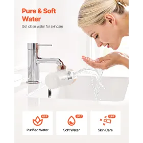 VEVOR Hudplejevandsfilter, vandfiltre med vandhanemonteret med mikro-nano boble til huden, vaskrenser, fjerner klor