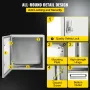 NEMA Steel Enclosure, 60x60x20 cm NEMA 4X Steel Electrical Box, IP66 Waterproof & Dustproof, Outdoor/Indoor Electrical Junction 