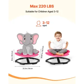 Kids Swivel Chair, 220 lbs Capacity, Flower Shape Sensory Spinning Chair, Autistic Kids Sensory Toy Seat with Non-Slip Metal Bas