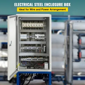 NEMA Steel Enclosure, 20 x 12 x 10'' NEMA 4X Steel Electrical Box, IP66 Waterproof & Dustproof, Outdoor/Indoor Electrical