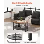 VEVOR 3 Pieces Round Coffee Table Sets, 80 cm Industrial Living Room Table with 2 End Side Tables, Easy Assembly Coffee and End 