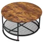 VEVOR 3 Pieces Round Coffee Table Sets, 80 cm Industrial Living Room Table with 2 End Side Tables, Easy Assembly Coffee and End 