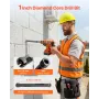 Core Drill Bit, 25 mm Diameter, 241 mm Drilling Depth, M16 Internal Thread, Diamond Dry Coring Bit with 3 Adapters, Pilot Drill 