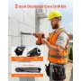 Core Drill Bit, 51 mm Diameter, 241 mm Drilling Depth, M16 Internal Thread, Diamond Dry Coring Bit with 3 Adapters, Pilot Drill 