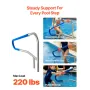 VEVOR Pool Rail, 137,1 x 81,3 cm Pool Håndliste, 100 kg Belastningskapacitet Heavy Duty 304 Rustfrit stål Svømmegelænder,