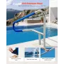 VEVOR Pool Rail, 137,1 x 81,3 cm Pool Håndliste, 100 kg Belastningskapacitet Heavy Duty 304 Rustfrit stål Svømmegelænder,