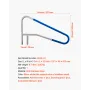 VEVOR Pool Rail, 137,1 x 81,3 cm Pool Håndliste, 100 kg Belastningskapacitet Heavy Duty 304 Rustfrit stål Svømmegelænder,