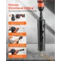 Core Drill Bit, 64 mm Diameter, 241 mm Drilling Depth, M16 Internal Thread, Diamond Dry Coring Bit with 3 Adapters, Pilot Drill 