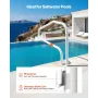 Pool Rail, 122 x 81.3 cm Pool Handrail, 100kg Load Capacity Heavy Duty Stainless Steel Swimming Handrail, Seamless Welding, Rece