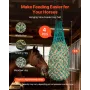 VEVOR Hay Nets for Horses, 4PCS, 0.9 m Extended Length, 38 x 38 mm Holes, PE Material, with Four Carabiner Hooks, Hanging Slow F