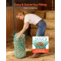 Hay Nets for Horses, 4PCS, 0.9 m Extended Length, 38 x 38 mm Holes, PE Material, with Four Carabiner Hooks, Hanging Slow Feed Ha
