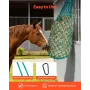 Hay Nets for Horses, 4PCS, 0.9 m Extended Length, 38 x 38 mm Holes, PE Material, with Four Carabiner Hooks, Hanging Slow Feed Ha