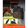 VEVOR Hay Bag for Horses, 55 x 18.5 x 64 cm, 46 x 46 mm Holes, Premium Nylon Construction with PVC Waterproof Coating, Adjustabl