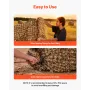 Round Bale Hay Net, 1.5 x 1.5 x 1.5 m, 44.45 x 44.45 mm Holes, PE Material, Reinforced Knotted Design, with Zip Ties, Needle Shu