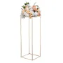 Wedding Flower Stand, 10PCS 80cm Column Flower Stand, Floral Stands with Metal Laminate, Gold Rectangular Floral Display Rack fo
