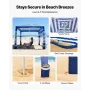Beach Cabana, 2,4 x 2,4 m strandhytte med sidevæg, UPF 50+