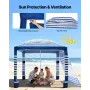 Beach Cabana, 2,4 x 2,4 m strandhytte med sidevæg, UPF 50+