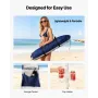 Beach Cabana, 2.4 x 2.4 m Beach Canopy with Side Wall, UPF 50+ Protection Easy Setup Cabana Tent with Sand Pockets, Adjustable H