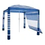 Beach Cabana, 2.4 x 2.4 m Beach Canopy with Side Wall, UPF 50+ Protection Easy Setup Cabana Tent with Sand Pockets, Adjustable H